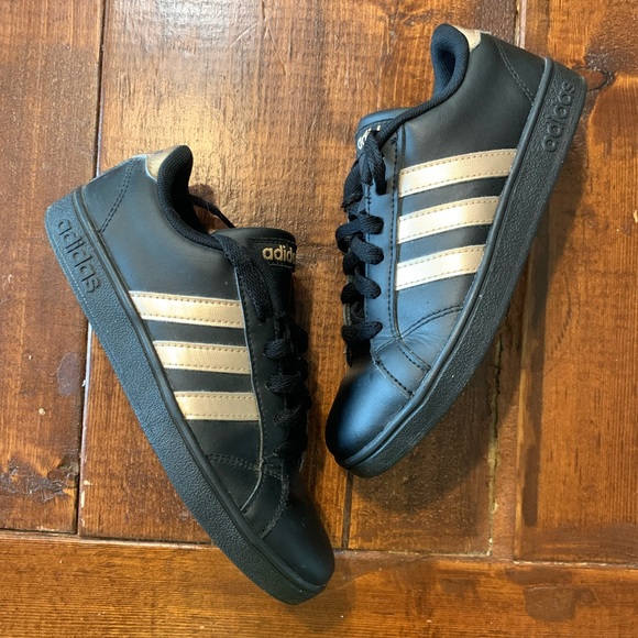 adidas black and rose gold sneakers